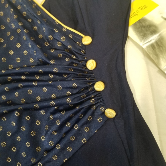 NWT dead stock vintage navy and blue bikini S/M - Picture 5 of 15